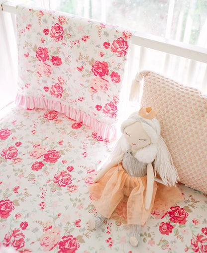 Nostalgic Vintage Rose Crib Bedding - 3 Piece Set - New Arrivals Inc