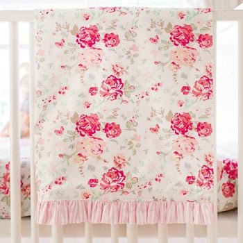 Nostalgic Vintage Rose Crib Bedding - 4 Piece Set - New Arrivals Inc