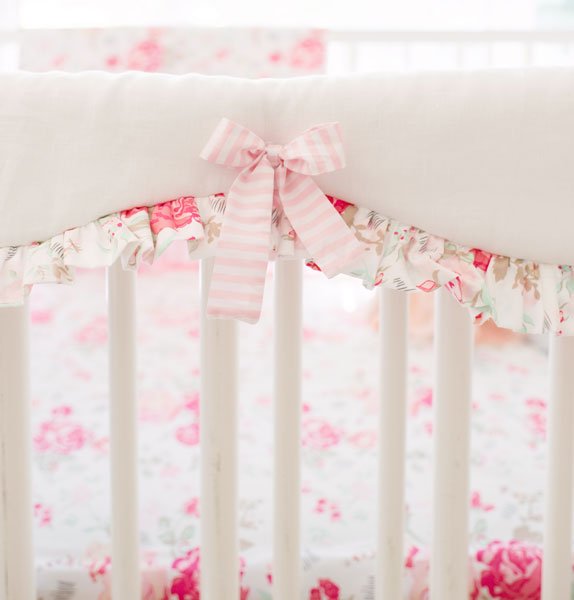 Nostalgic Vintage Rose Crib Bedding - 4 Piece Set - New Arrivals Inc