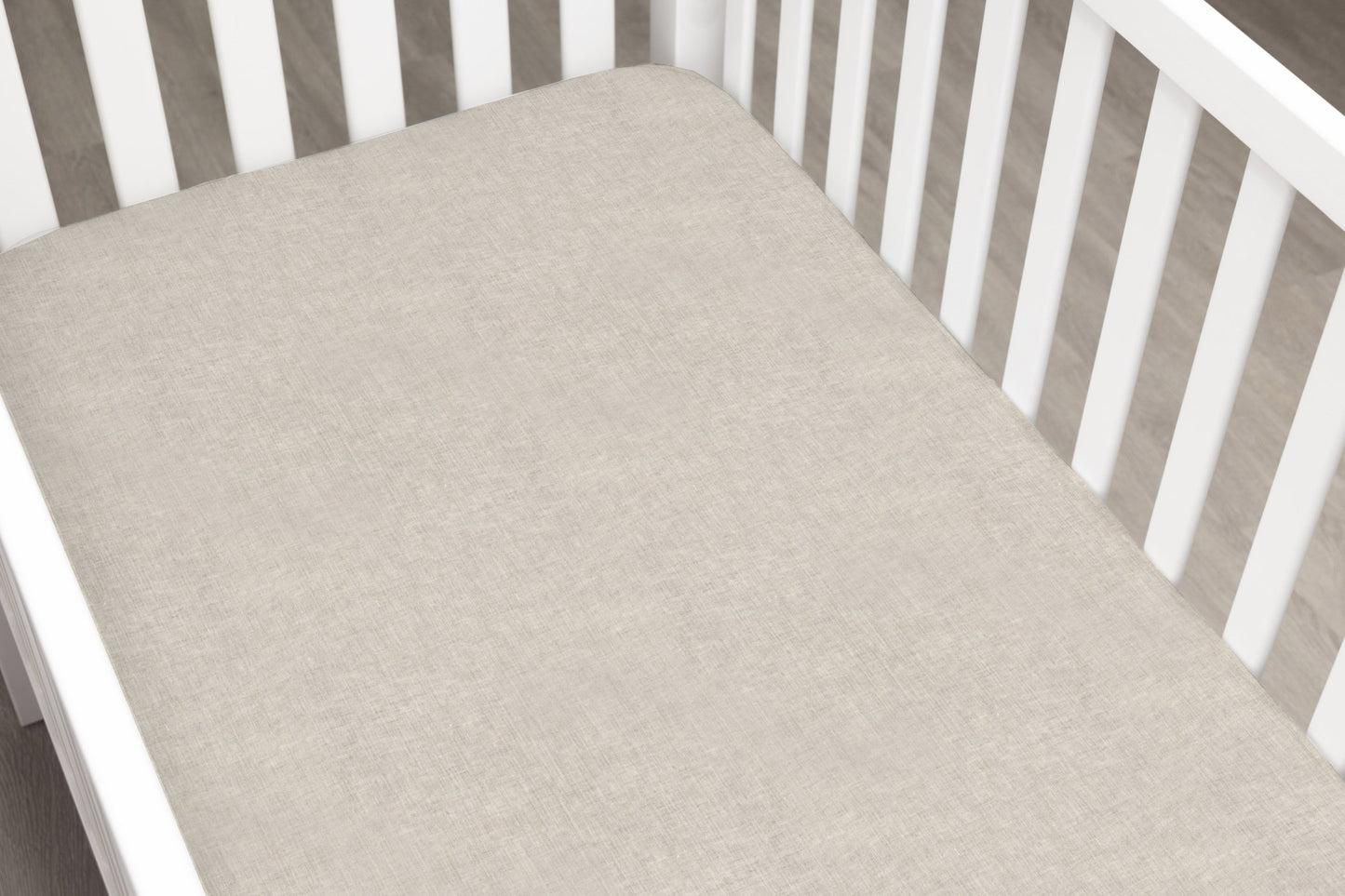 Oatmeal Linen Crib Sheet - New Arrivals Inc