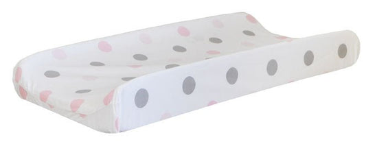 Olivia Rose Pink and Gray Polka Dot Changing Pad Cover - New Arrivals Inc