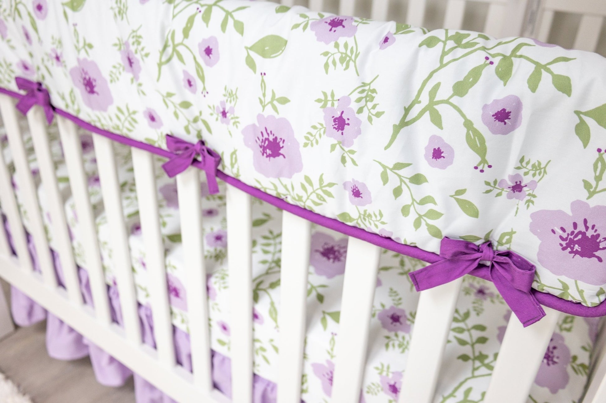 Painted Floral Crib Rail Guard Cover - New Arrivals Inc