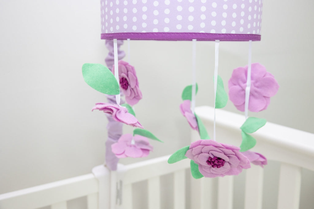Painted Floral Lilac Crib Mobile