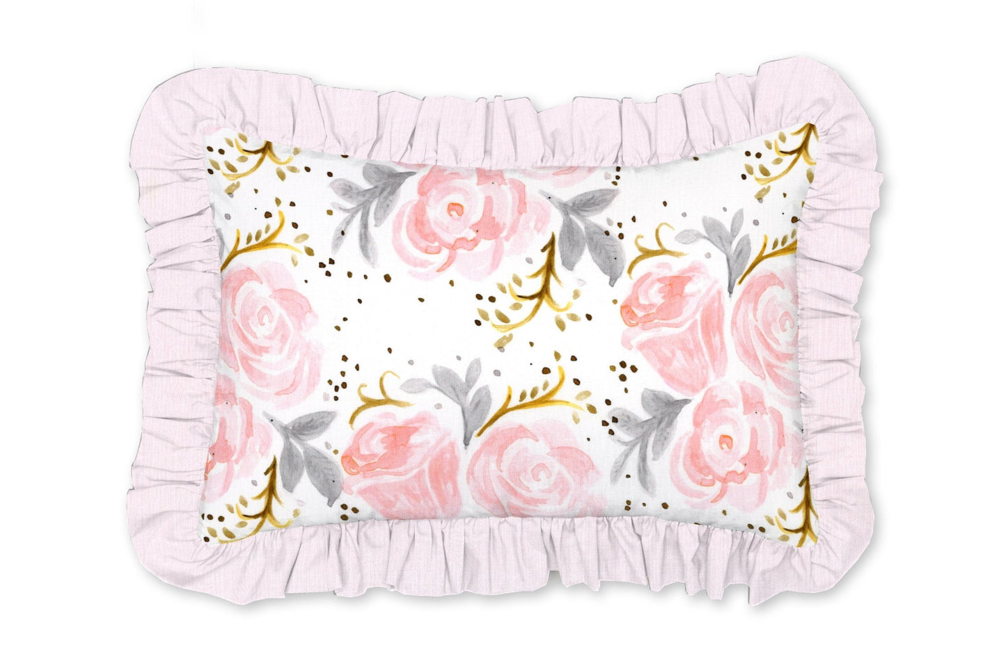 Pink and Gray Rose Decorative Pillow - New Arrivals Inc