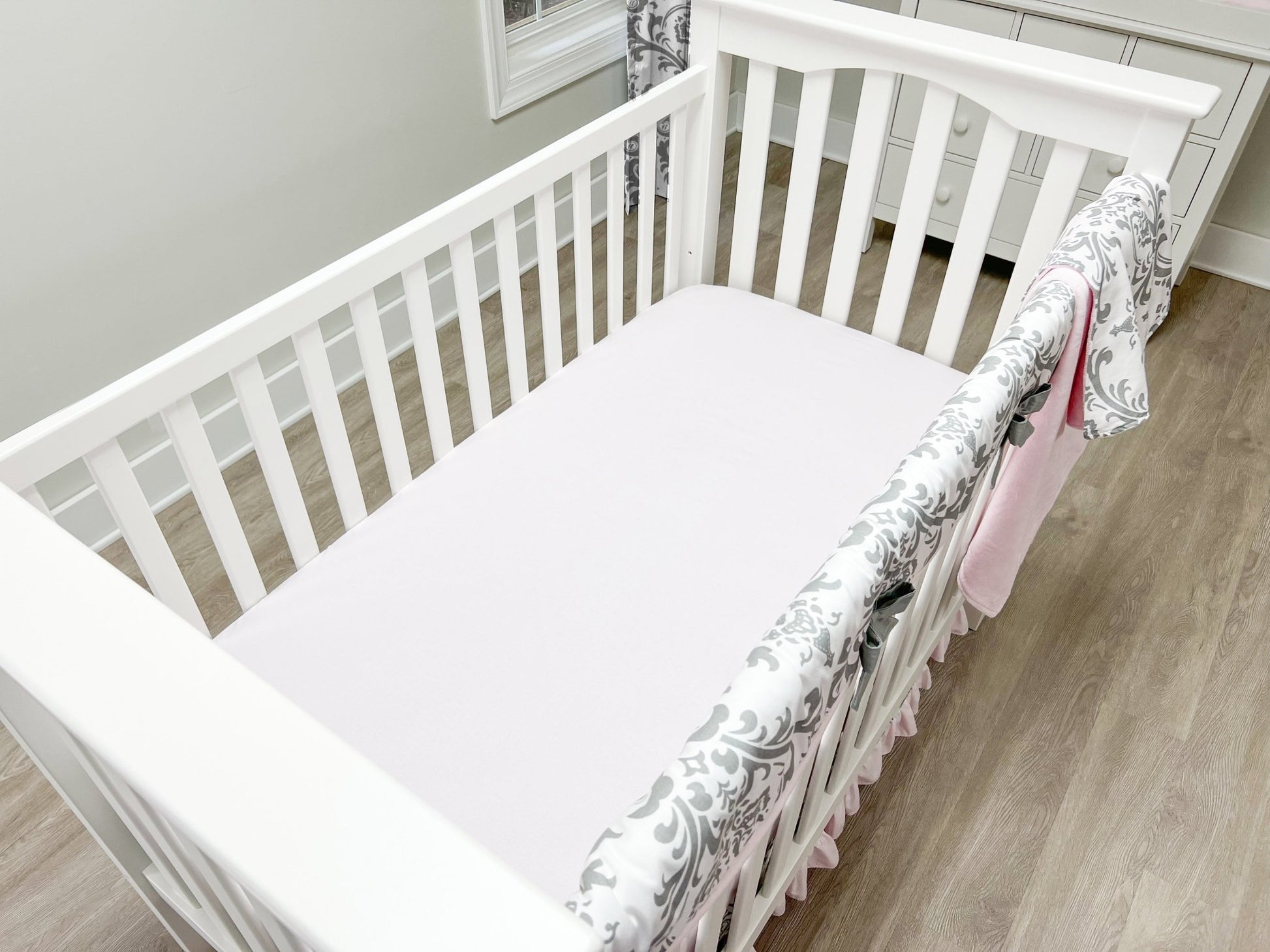 Pink and Gray Traditions Crib Bedding - 4 Piece Set - New Arrivals Inc