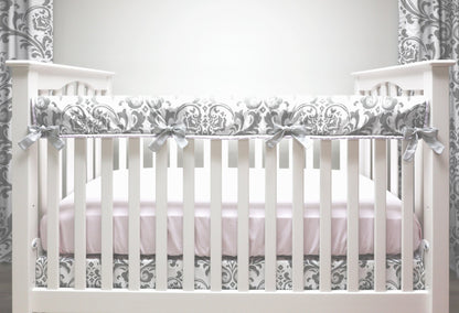 Pink and Gray Traditions Crib Rail Cover - New Arrivals Inc