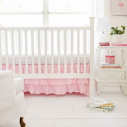 Pink and White Crib Bedding - 2 Piece Set - New Arrivals Inc