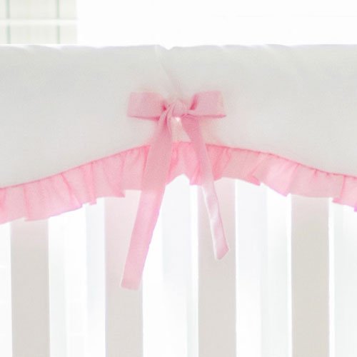 Pink and White Crib Rail Cover