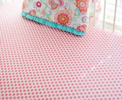 Pink Polka Dot Crib Sheet - New Arrivals Inc