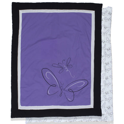 Purple Butterfly 10 Piece Crib Bedding Set - New Arrivals Inc