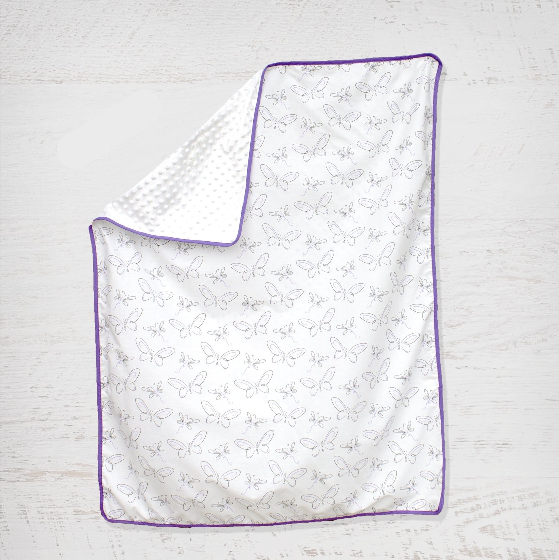 Purple Butterfly Chenille Dot Baby Blanket - New Arrivals Inc