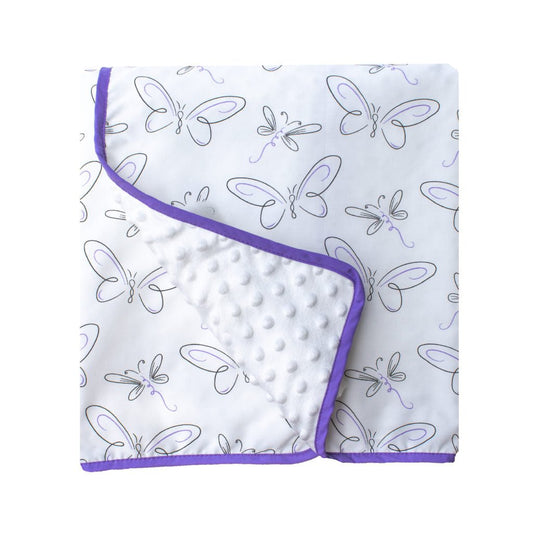 Purple Butterfly Chenille Dot Baby Blanket - New Arrivals Inc