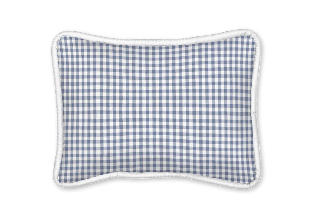 Slate Blue Gingham Decorative Pillow
