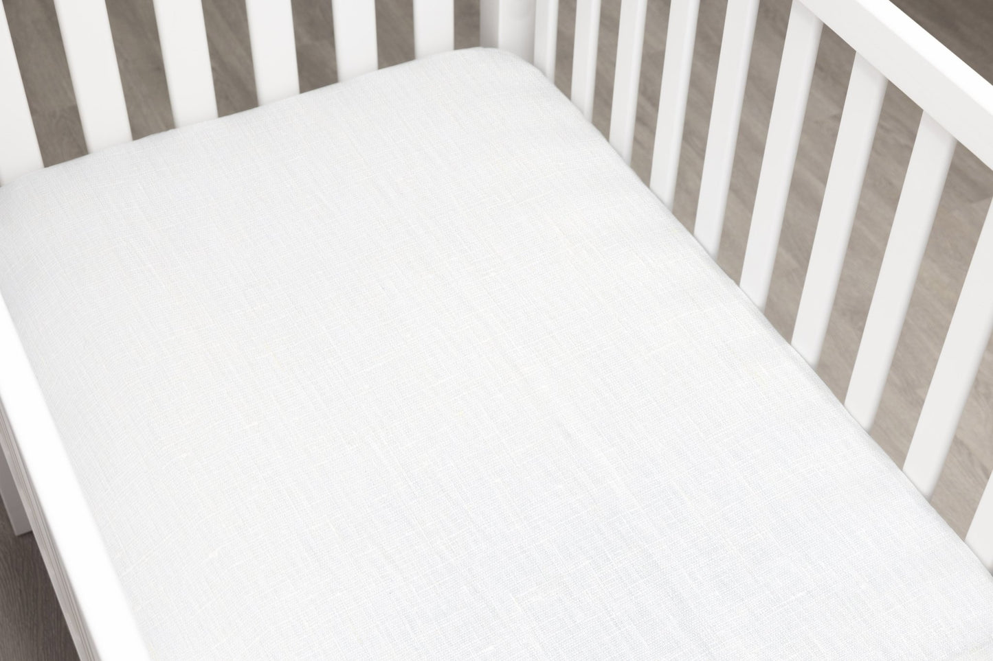 Snow White Linen Crib Sheet - New Arrivals Inc