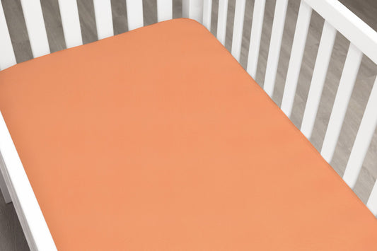 Solid Apricot Crepe Crib Sheet - New Arrivals Inc
