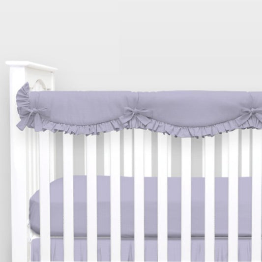 Solid Lilac Crib Rail Cover Scalloped with Ruffle - New Arrivals Inc