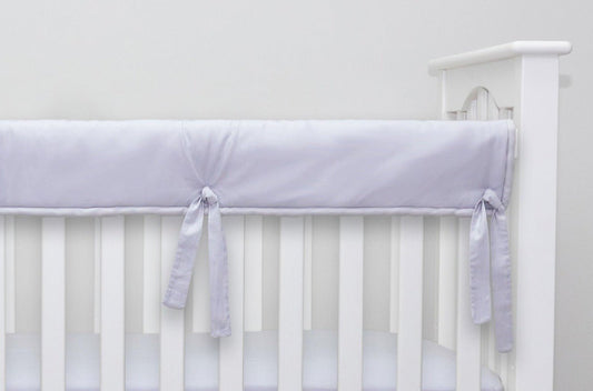 Solid Lilac Crib Rail Cover with Piping- Short Rail Guard (Set of 2) - New Arrivals Inc