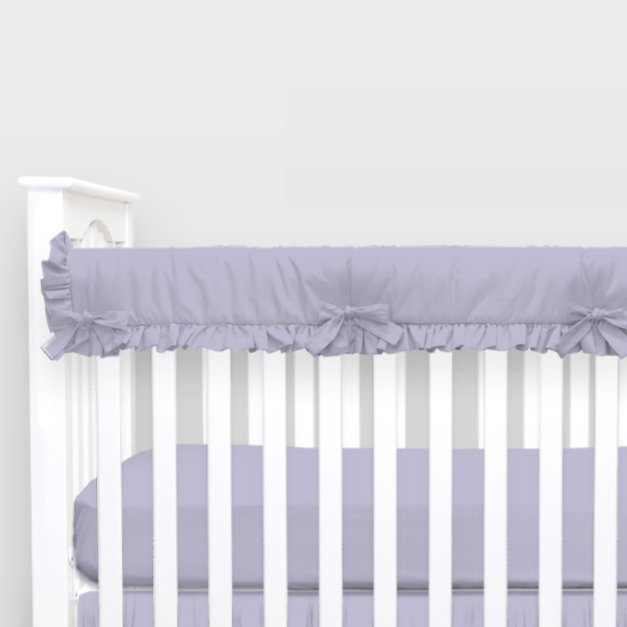 Solid Lilac Crib Rail Cover with Ruffle