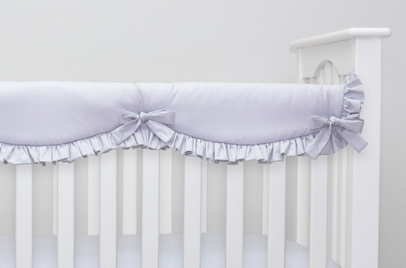 Solid Lilac Crib Rail Cover with Ruffle- Short Rail Guard (Set of 2) - New Arrivals Inc
