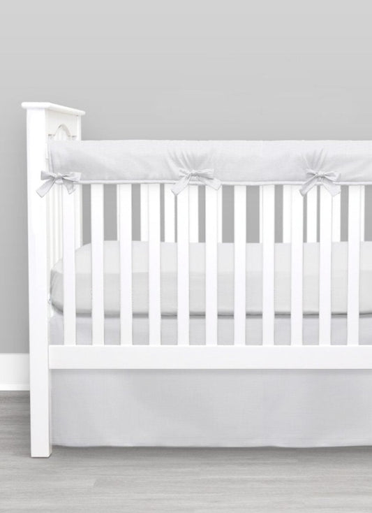 Solid Silver Gray Crib Bedding - New Arrivals Inc