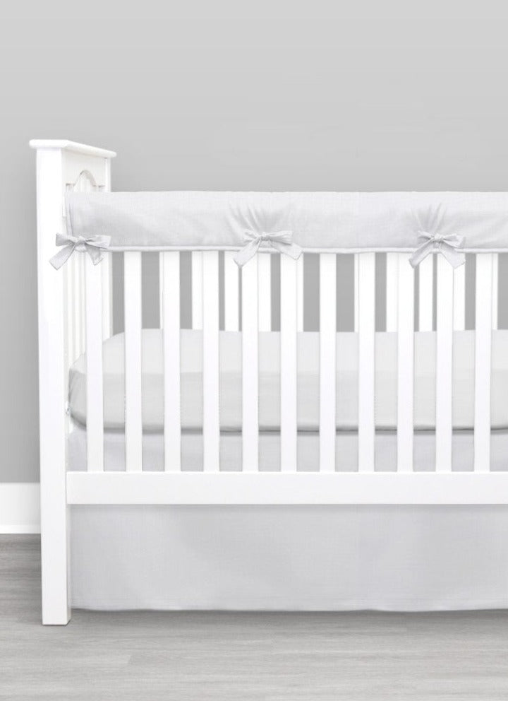 Solid Silver Gray Crib Bedding