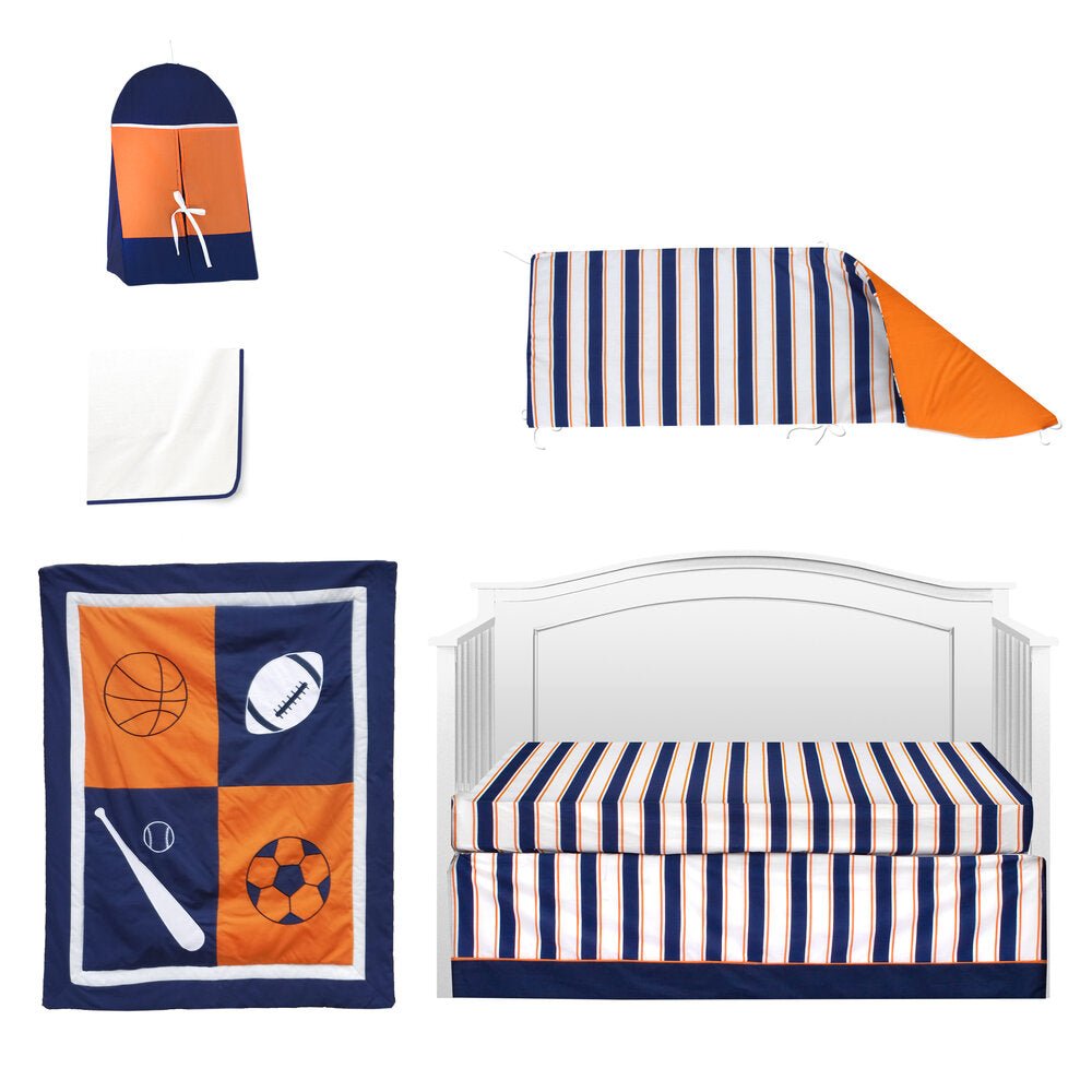 Sports 6 Piece Crib Bedding Set - New Arrivals Inc