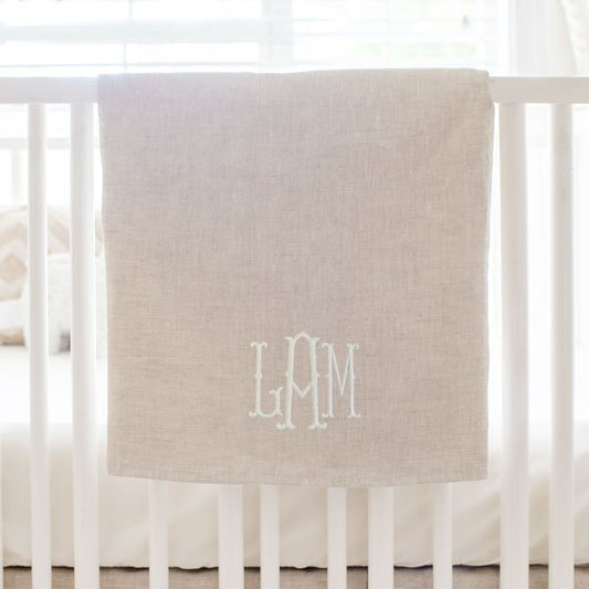 Summerville Linen Crib Blanket - New Arrivals Inc
