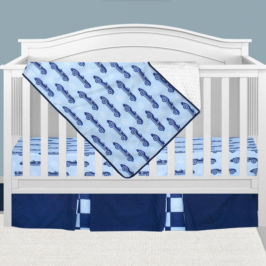 Vintage Race Cars 3 Piece Crib Bedding Set - New Arrivals Inc