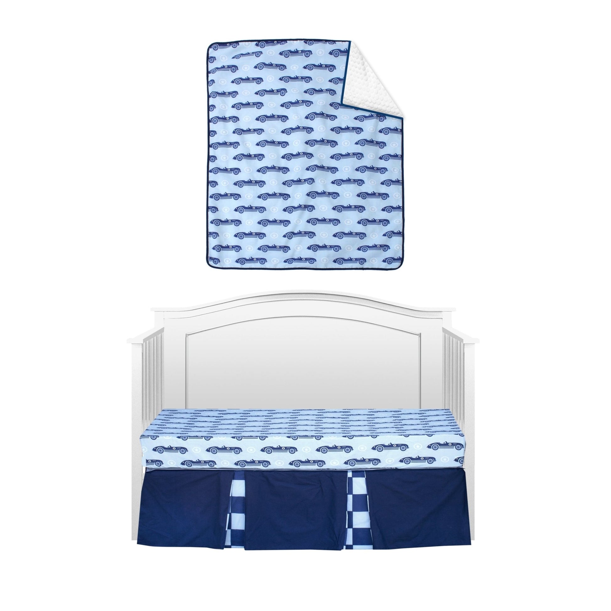 Vintage Race Cars 3 Piece Crib Bedding Set New Arrivals Inc