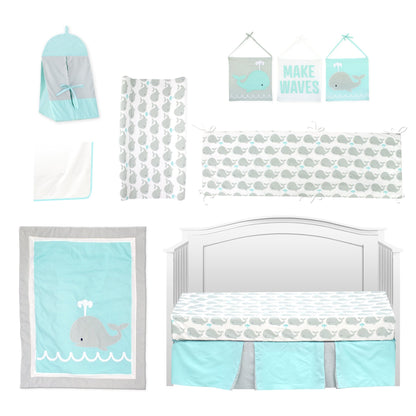 Whale 10 Piece Crib Bedding Set - New Arrivals Inc