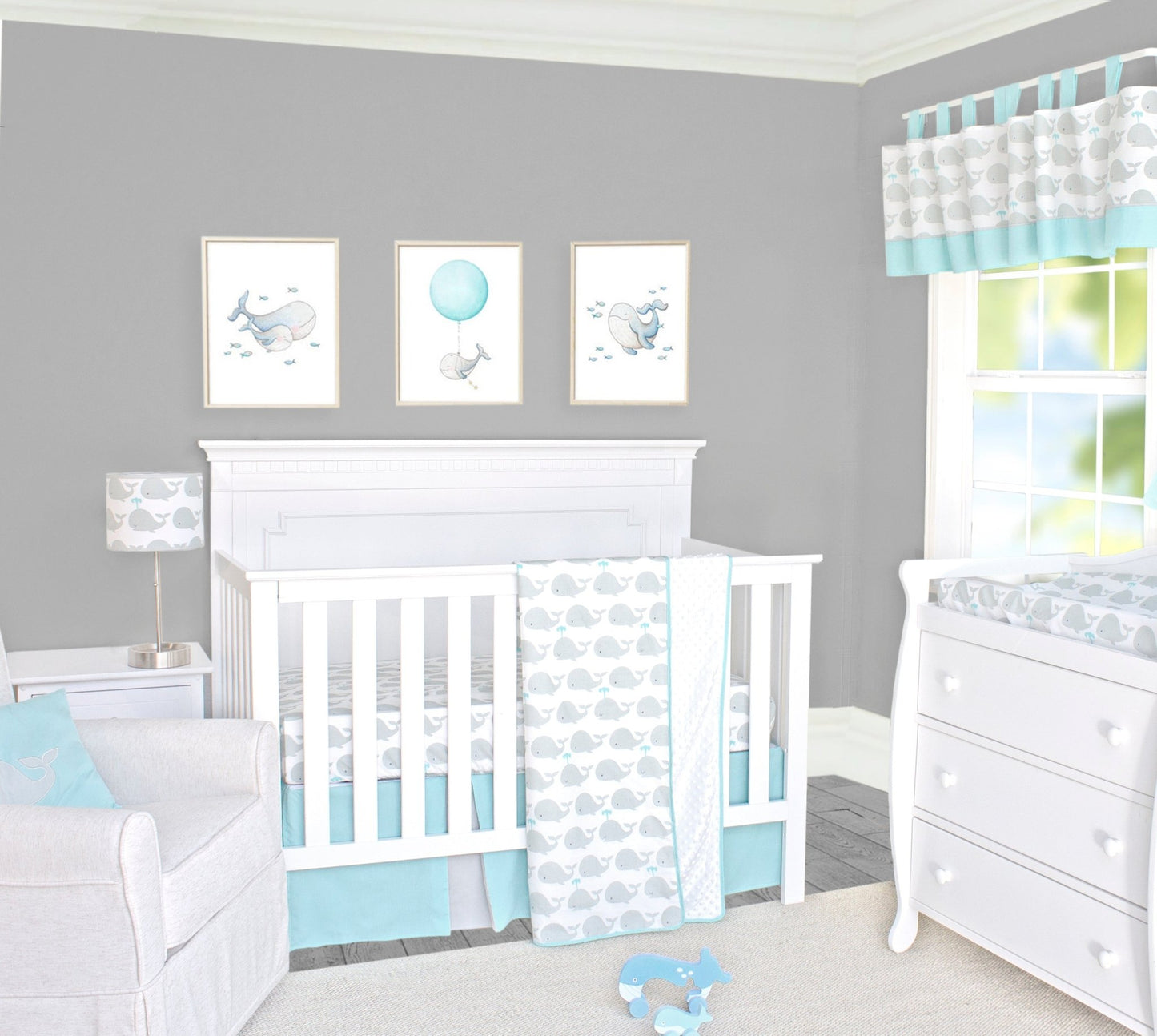 Whale 3 Piece Crib Bedding Set - New Arrivals Inc