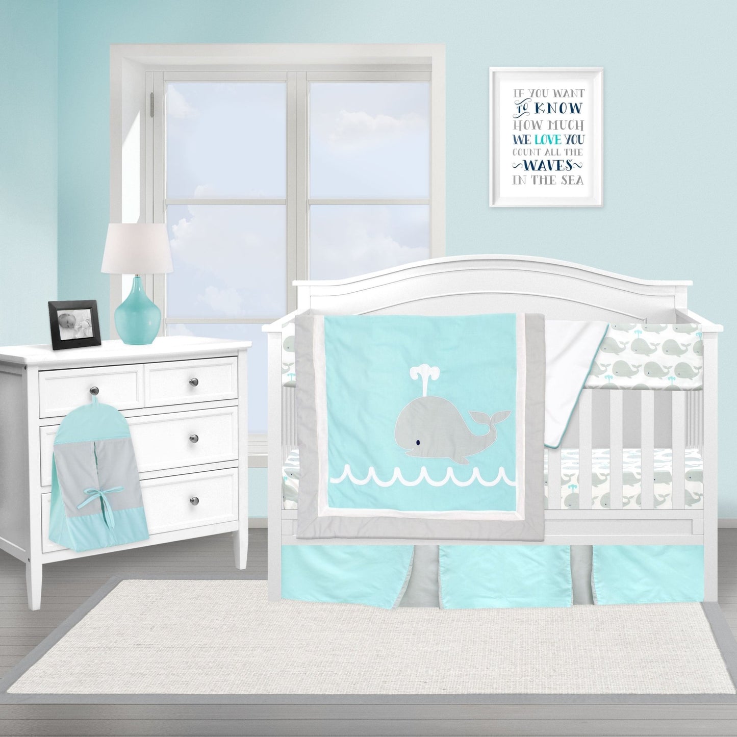 Whale 6 Piece Crib Bedding Set - New Arrivals Inc