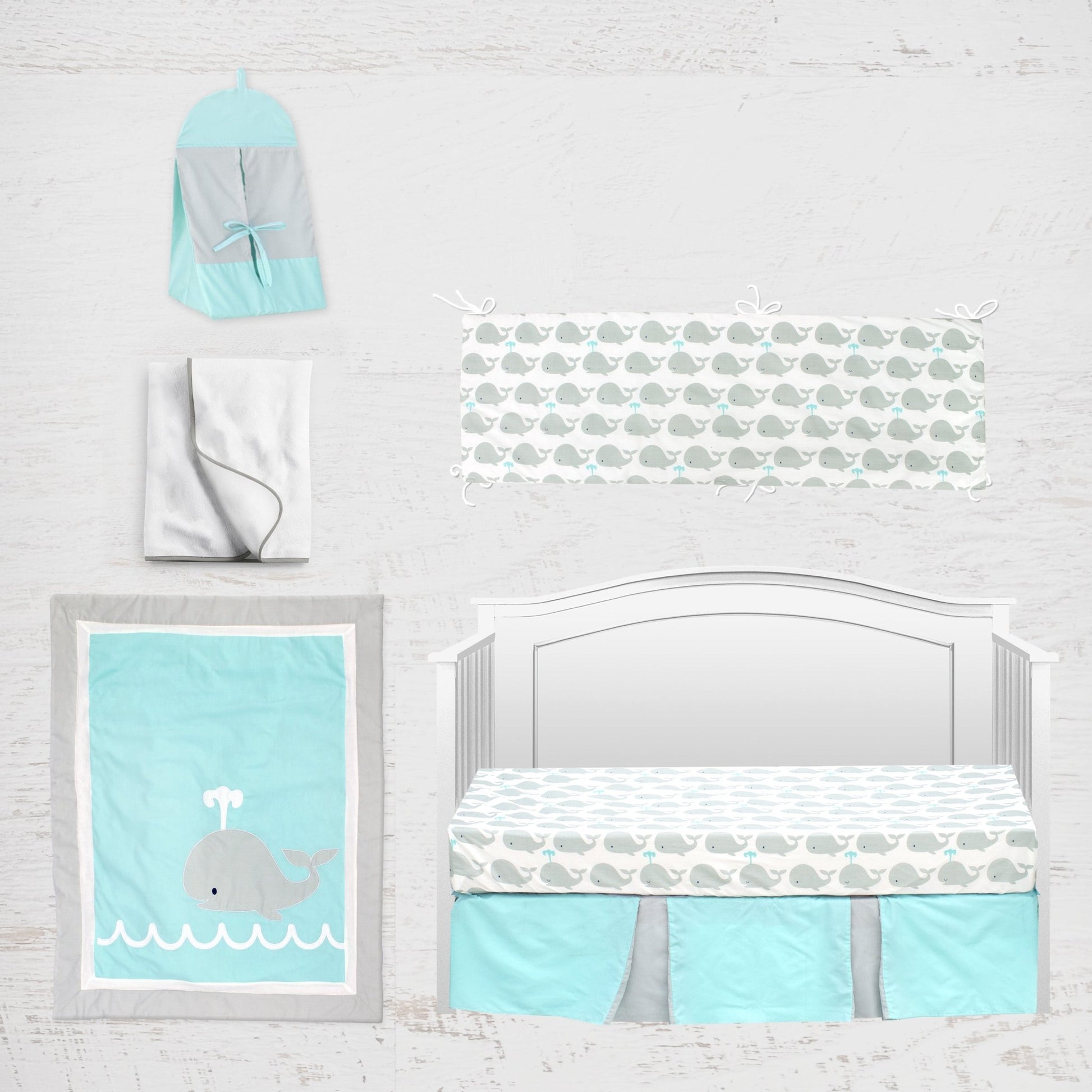 Whale 6 Piece Crib Bedding Set - New Arrivals Inc