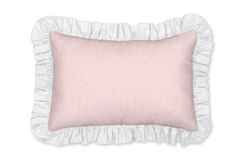 White and Blush Rose Bouquet Floral Decorative Pillow