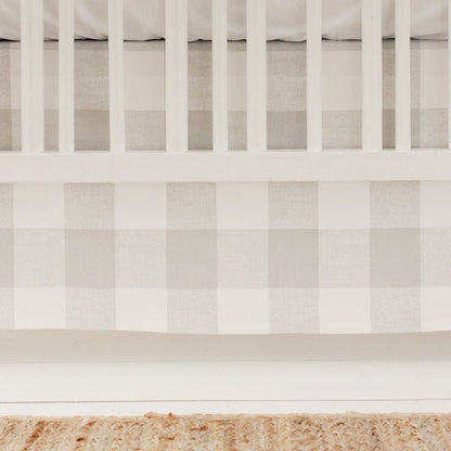 White and Gray Buffalo Plaid Crib Bedding - 2 Piece Set - New Arrivals Inc