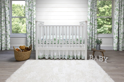 White and Green Farmhouse Crib Bedding - 2 Piece Set - New Arrivals Inc