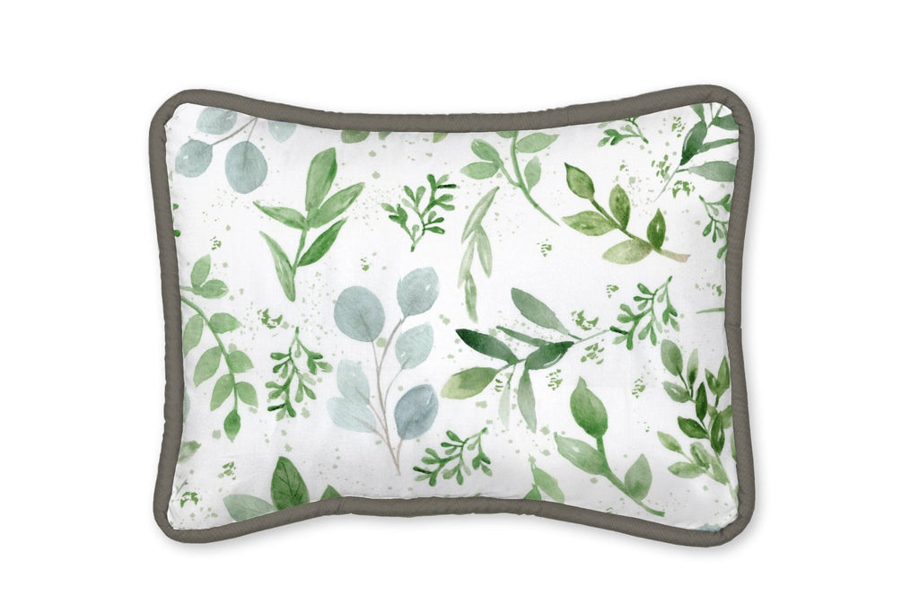 White and Green Farmhouse Decorative Pillow