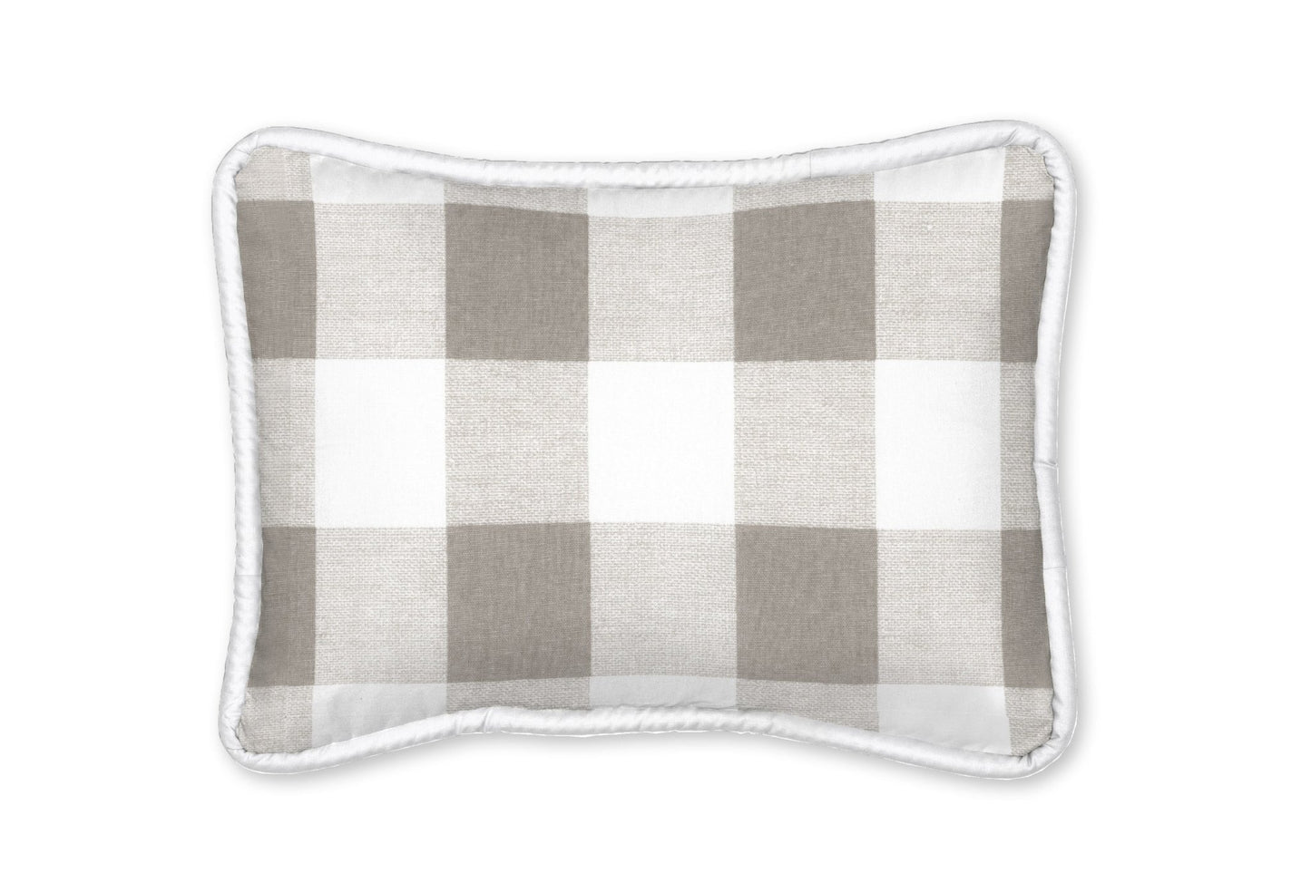 White and Khaki Buffalo Plaid Decorative Pillow - New Arrivals Inc