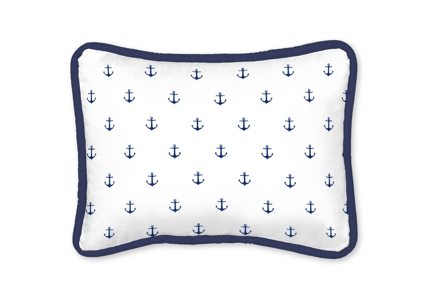 White and Navy Mini Anchors Decorative Pillow - New Arrivals Inc