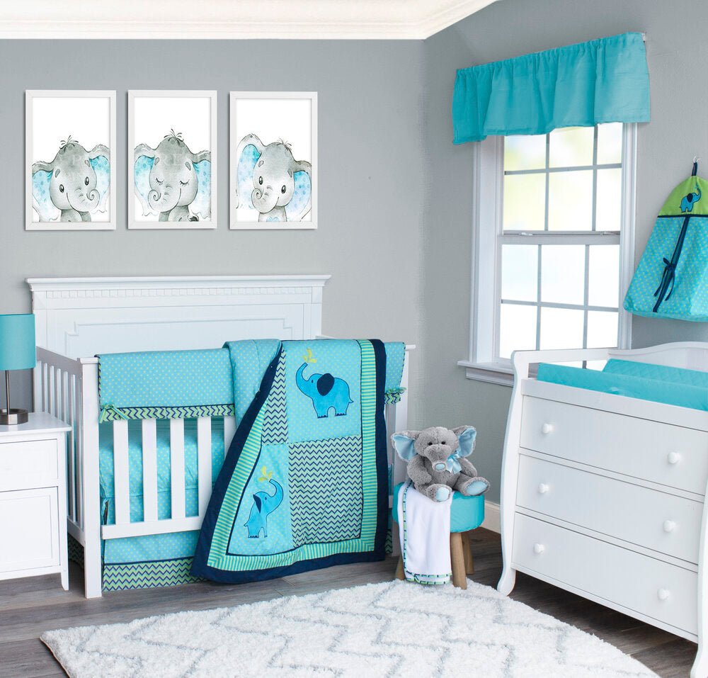 Zig Zag Elephant 6 Piece Crib Bedding Set - New Arrivals Inc